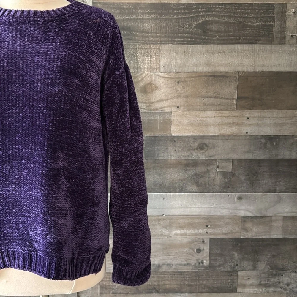 The Children’s Place purple sweater girls size 16 sparkly fleece girlhoodcore
